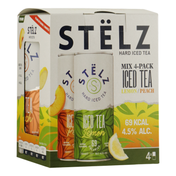 Stëlz Hard Iced Tea Lemon Peach mix-pack blik (4x25cl)